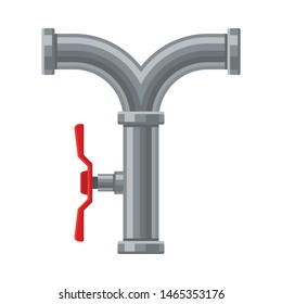 Vertical pipe with a fork at the top. Vector illustration on white background.