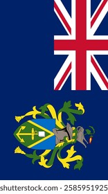 Vertical Pitcairn Islands Flag Vector Images