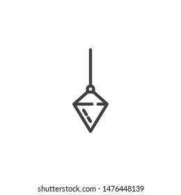 Vertical plummet line icon. linear style sign for mobile concept and web design. Plumb bob outline vector icon. Symbol, logo illustration. Vector graphics