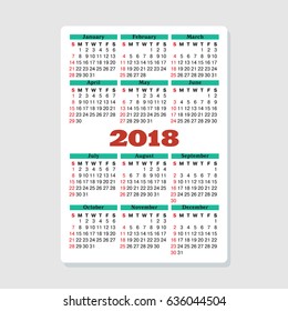 vertical pocket calendar 2018