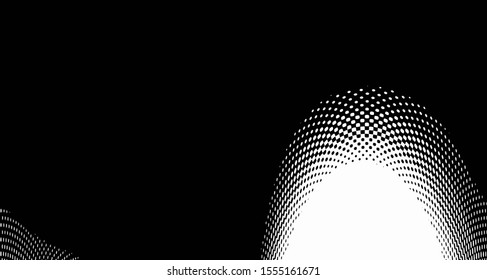 Vertical polka dots. Halftone wave background. Curved gradient texture or pattern. Pop art texture. Vector illustration Eps 10.
