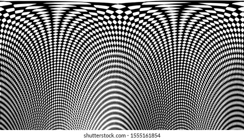 Vertical polka dots. Halftone wave background. Curved gradient texture or pattern. Pop art texture. Vector illustration Eps 10.
