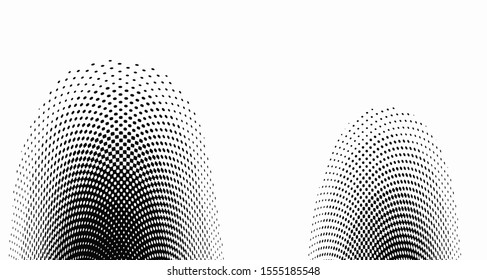Vertical polka dots. Halftone wave background. Curved gradient texture or pattern. Pop art texture. Vector illustration Eps 10.