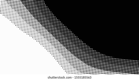 Vertical polka dots. Halftone wave background. Curved gradient texture or pattern. Pop art texture. Vector illustration Eps 10.