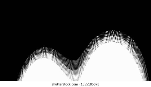 Vertical polka dots. Halftone wave background. Curved gradient texture or pattern. Pop art texture. Vector illustration Eps 10.