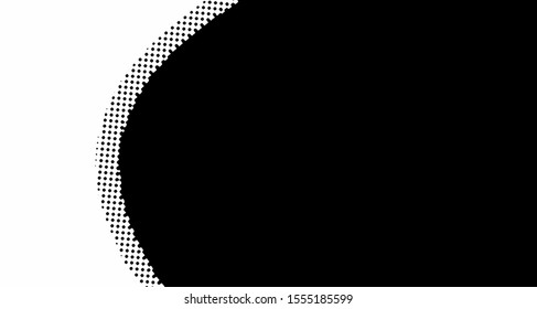 Vertical polka dots. Halftone wave background. Curved gradient texture or pattern. Pop art texture. Vector illustration Eps 10.