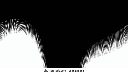 Vertical polka dots. Halftone wave background. Curved gradient texture or pattern. Pop art texture. Vector illustration Eps 10.
