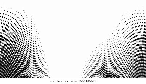 Vertical polka dots. Halftone wave background. Curved gradient texture or pattern. Pop art texture. Vector illustration Eps 10.