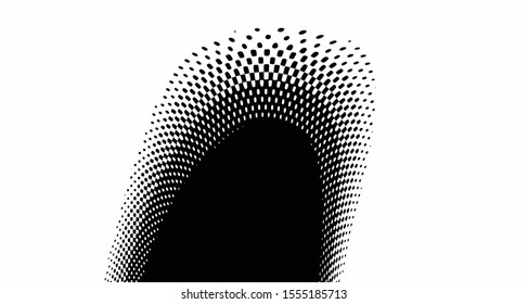 Vertical polka dots. Halftone wave background. Curved gradient texture or pattern. Pop art texture. Vector illustration Eps 10.