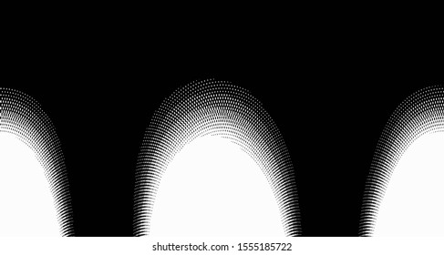 Vertical polka dots. Halftone wave background. Curved gradient texture or pattern. Pop art texture. Vector illustration Eps 10.