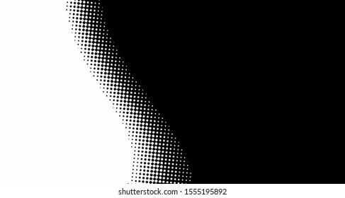 Vertical polka dots. Halftone wave background. Curved gradient texture or pattern. Pop art texture. Vector illustration Eps 10.
