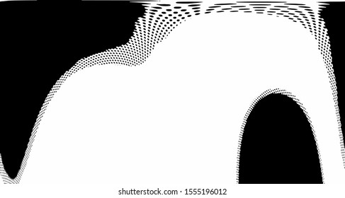 Vertical polka dots. Halftone wave background. Curved gradient texture or pattern. Pop art texture. Vector illustration Eps 10.
