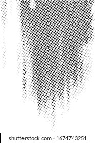 Vertikale Polka-Punkte. Halftoner Hintergrund. Kurvige Farbverlauf-Struktur oder Muster. Pop Art Textur. Vektorillustration, Abbildung Eps10. 