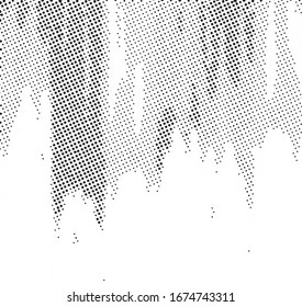 Puntos de polka verticales. Fondo de onda de semitono. Trazado o patrón de degradado curvado. Textura de arte pop. Ilustración vectorial Eps 10. 
