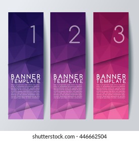 Vertical Polygonal Banner Template : Vector Illustration