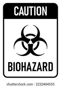 Vertical or Portrait Orientation Caution Biological Hazard or Biohazard Sign Symbol Icon with an Aspect Ratio of 3:4. Vector Image.