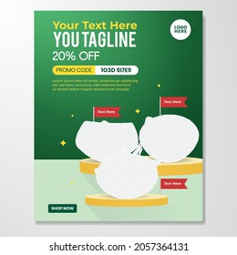 Vertical post banner design. Social media and web banner design template