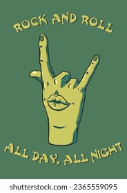 Vertical Poster Art. Vintage Style. Rock and Roll.