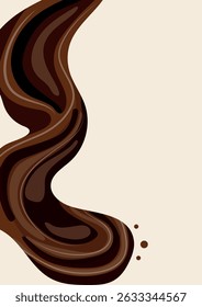 vertical poster for Chocolate Day with a large wavy chocolate stream