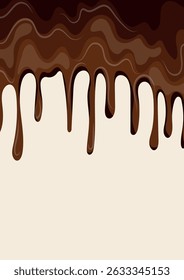 vertical poster for Chocolate Day with melted dark chocolate dripping down in small drops