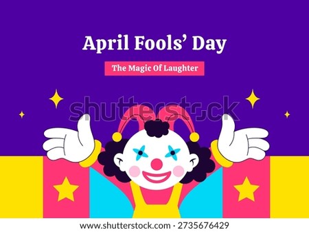 Vertical Poster Hand Drawn Flat Cartoon Happy April Fools Day Illustration