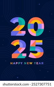 vertical poster happy new year geometric style design