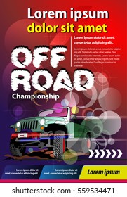 Vertical poster or print ads off road championship event