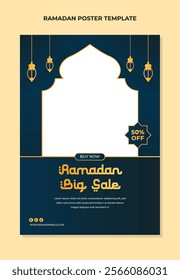 Vertical poster template for Islamic Ramadan celebration