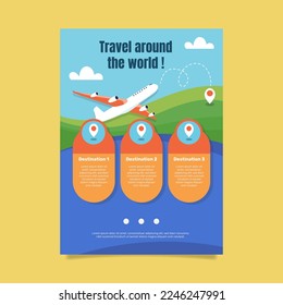 Vertical poster template for travel agency