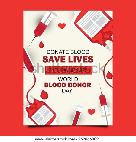 Vertical poster template for world blood donor day