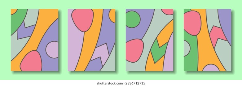 Vertical poster templates. Greeting and business card, invitation, flyer, banner, brochure, email header, post in social networks, advertising, events and page cover set. Vector illustration