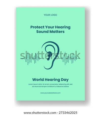 Vertical Poster World Hearing Day Flat Cartoon Hand Drawn Template Illustration