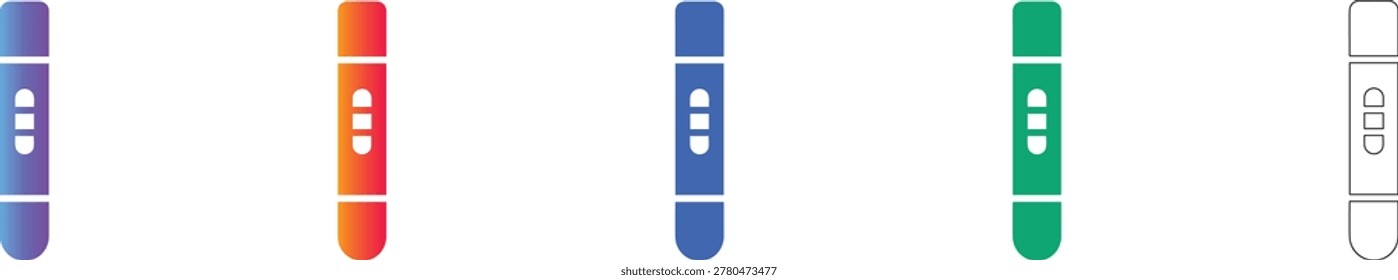 Vertical Pregnancy Test Device Icons Set vol 3725