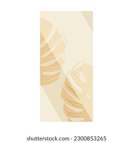 Tarjeta de invitación de plantilla de impresión vertical para celebración con hojas de planta tropical monstera. Tonos beige y pastel. Marco de boda con hojas. Vector festivo