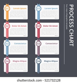 Vertical process chart, flow chart template, infographics design elements with numbers, and text, business infographics, workflow, steps, options, vector eps10 illustration
