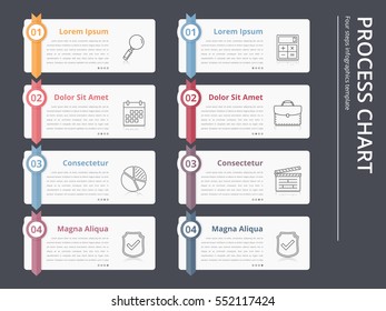 Vertical Process Chart, Flow Chart Template, Infographics Design Elements With Numbers, And Text, Business Infographics, Workflow, Steps, Options, Vector Eps10 Illustration