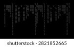 Vertical Programming Code Lines on Black Background. Software Development Concept and Abstract Technology