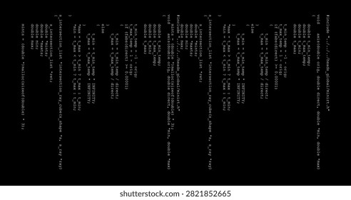 Vertical Programming Code Lines on Black Background. Software Development Concept and Abstract Technology