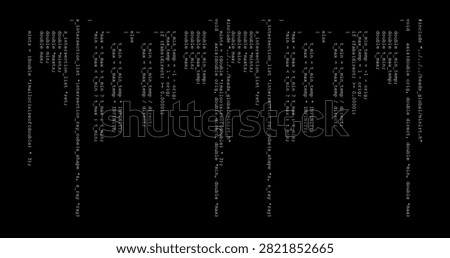 Vertical Programming Code Lines on Black Background. Software Development Concept and Abstract Technology