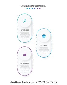 Vertical progress bar featuring 3 arrow-shaped elements, symbolizing the three stages of business strategy and progression. Clean timeline infographic design template. Vector for mobile presentation.