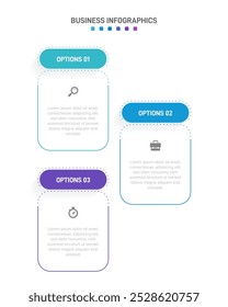 Vertical progress bar featuring 3 arrow-shaped elements, symbolizing the three stages of business strategy and progression. Clean timeline infographic design template. Vector for mobile presentation.
