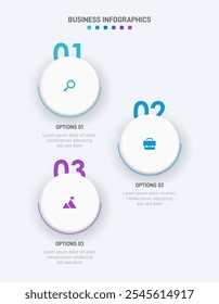 Vertical progress bar featuring 3 arrow-shaped elements, symbolizing the three stages of business strategy and progression. Clean timeline infographic design template. Vector for mobile presentation.