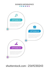 Vertical progress bar featuring 3 arrow-shaped elements, symbolizing the three stages of business strategy and progression. Clean timeline infographic design template. Vector for mobile presentation.