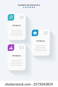 Vertical progress bar featuring 3 arrow-shaped elements, symbolizing the three stages of business strategy and progression. Clean timeline infographic design template. Vector for mobile presentation.