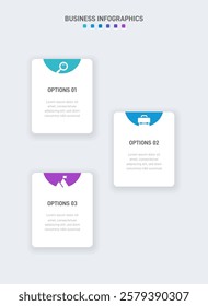 Vertical progress bar featuring 3 arrow-shaped elements, symbolizing the three stages of business strategy and progression. Clean timeline infographic design template. Vector for mobile presentation.