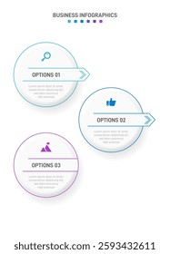 Vertical progress bar featuring 3 arrow-shaped elements, symbolizing the three stages of business strategy and progression. Clean timeline infographic design template. Vector for mobile presentation.