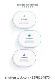 Vertical progress bar featuring 3 arrow-shaped elements, symbolizing the three stages of business strategy and progression. Clean timeline infographic design template. Vector for mobile presentation.