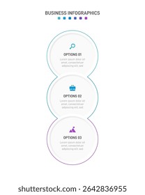 Vertical progress bar featuring 3 arrow-shaped elements, symbolizing the three stages of business strategy and progression. Clean timeline infographic design template. Vector for mobile presentation.