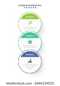 Vertical progress bar featuring 3 arrow-shaped elements, symbolizing the three stages of business strategy and progression. Clean timeline infographic design template. Vector for mobile presentation.