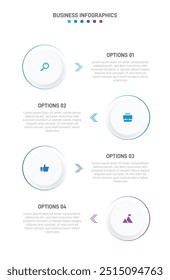 Vertical progress bar featuring 4 arrow-shaped elements, symbolizing the four stages of business strategy and progression. Clean timeline infographic design template. Vector for mobile presentation.